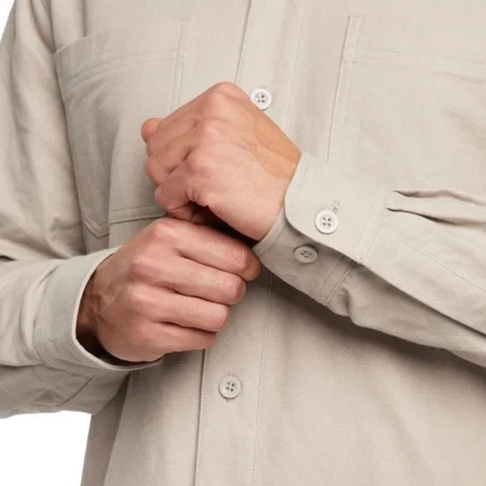 WOOLRICH Chamois Men Size XXL: Tan 100% Soft Cotton Long Sleeve Shirt NWT - Picture 4 of 8